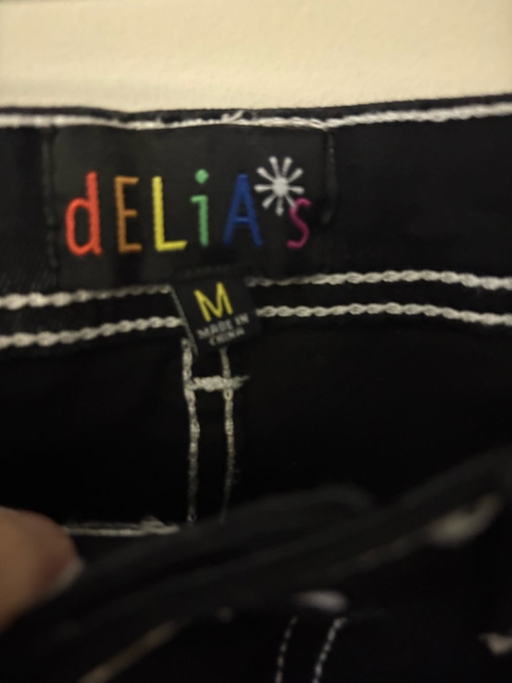 dELiA*s Women's Black & White Patchwork yin yang pants - Picture 4 of 6
